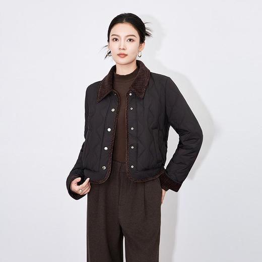 【高货wl】全新升级【铂金会员441/天猫589/差价148】(02037) 洛诗琳时尚复古通勤撞色翻领加厚保暖休闲减龄羽绒服外套 商品图2