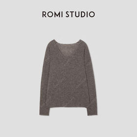 ROMI STUDIO“温暖已至”牦牛绒绵羊毛混纺V领套头毛衫 RW24AS01168