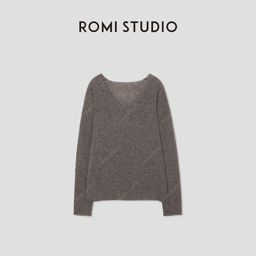 ROMI STUDIO“温暖已至”牦牛绒绵羊毛混纺V领套头毛衫 RW24AS01168 商品图0