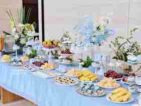 【甜品台定制案例展示】含水果蓝色主题