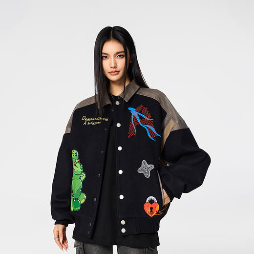 【Achock官方店】美式个性嘻哈棒球服男秋冬新款潮牌立领夹克情侣 商品图2