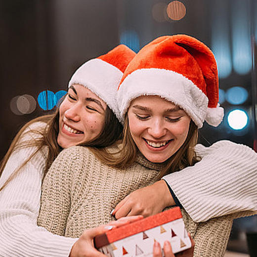 成人全发光圣诞帽圣诞节派对装饰品毛绒边儿童长毛绒带灯彩光帽子 商品图0