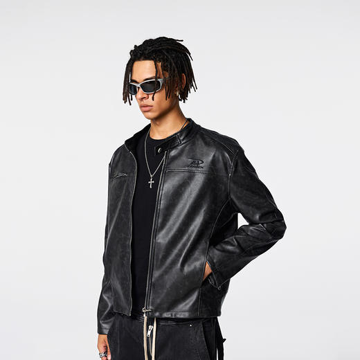 【Achock官方店】立领机车外套皮夹克男女2024秋冬新款短款皮衣潮 商品图1
