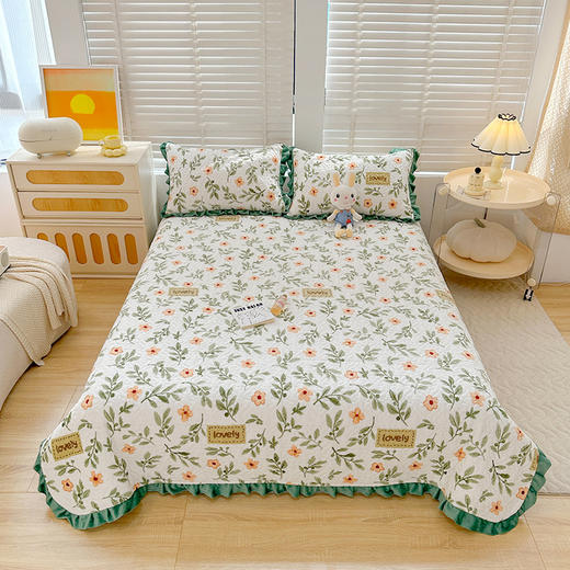 【牛奶绒床盖，温暖你生活の花边床单~】冬季新款牛奶绒宝宝绒床盖三件套 夹棉绗缝小花边 加厚保暖床上用品-QQ 商品图12