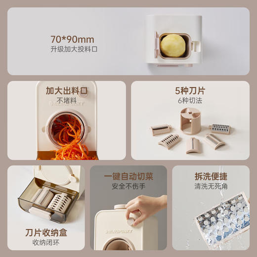 【小家电】蓝宝BLAUPUNKT全自动电动切菜机切菜神器多功能厨房家用能切片切丝土豆丝切碎机QC02 HF 商品图4