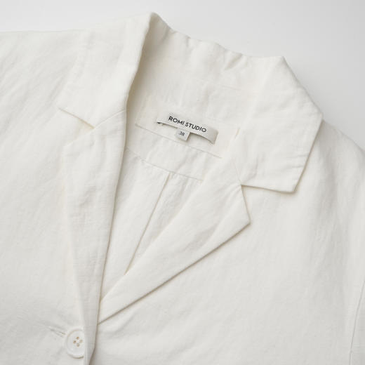 ROMI STUDIO“自我轮廓”斜纹亚麻棉混纺原生砂洗西装外套 24SSW779 商品图1