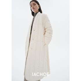 棉仓3571515007-秋冬新品95白鹅绒V领长款鹅绒服外套  轻奢轻量级羽绒服