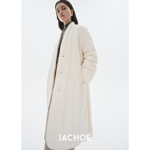 棉仓3571515007-秋冬新品95白鹅绒V领长款鹅绒服外套  轻奢轻量级羽绒服 商品图0