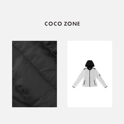 COCO ZONE 秋冬撞色拼接连帽收腰显瘦长袖外套CC1D2738 商品图2