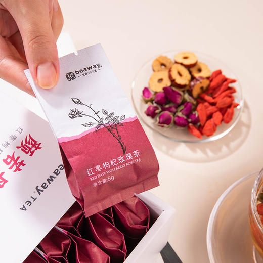 红枣枸杞玫瑰代用茶 5g*20袋 北纬纯净食品 女士茶 独立小包装 健康花茶 轻松携带 即泡即饮 商品图3