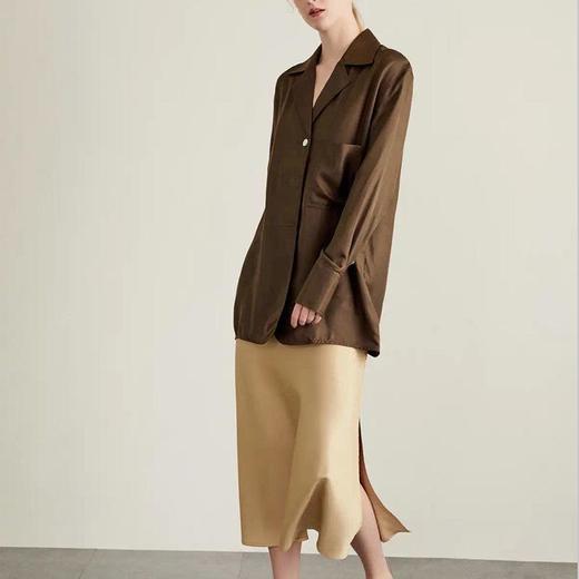 【顺丰包邮】42041 洛诗琳轻奢26MM真丝斜纹百搭廓形真丝衬衫10630 商品图0