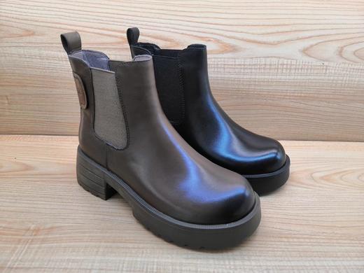 豪行22485202牛皮时装女短靴显瘦中跟休闲女单鞋 商品图3