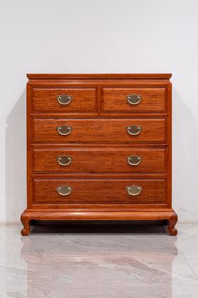 红桥红 | 家具严选  缅甸花梨（大果紫檀）【106 明式素面 五斗柜】