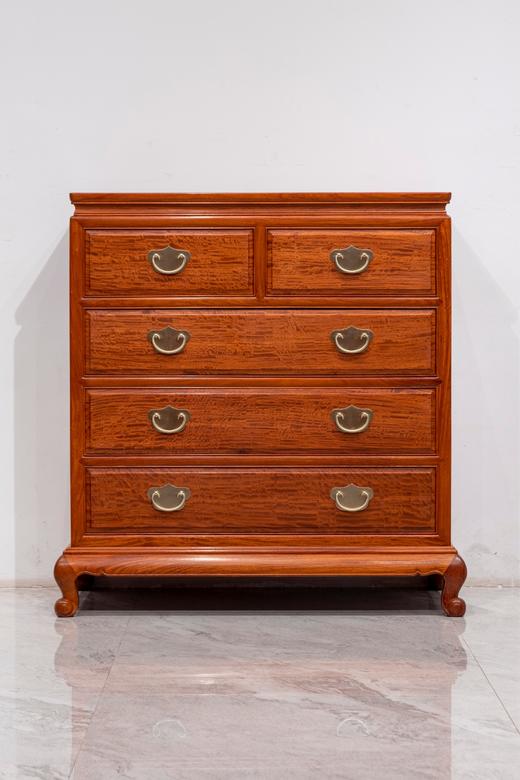 红桥红 | 家具严选  缅甸花梨（大果紫檀）【106 明式素面 五斗柜】 商品图0