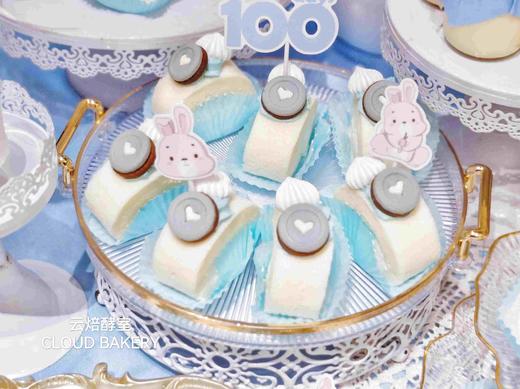 【甜品台定制案例展示】蓝色小兔子百日主题 商品图4