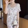 裁缝学苑AQ392休闲柔软透气睡衣女可爱显瘦小狗带胸垫可外穿家居服 商品缩略图3