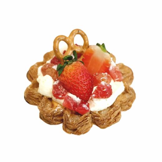 【草莓花边挞】直径约10CM 商品图0