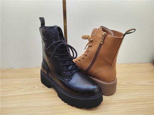 豪行秋冬新款22478028牛皮低跟时尚休闲女靴单靴短靴 商品图1