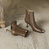 【预售5天】秋冬法式气质尖头头层拉菲牛皮编制拼接方头细跟短靴LM&LM151 商品缩略图4