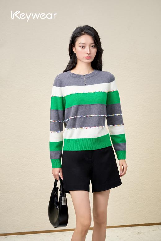 奇威 秋冬拼接撞色毛衫0AF05365 商品图2