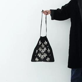 KHADI&CO 天鹅绒刺绣束口袋(ACORN Cotton Velvet Bag)2色可选