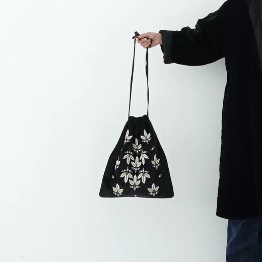 KHADI&CO 天鹅绒刺绣束口袋(ACORN Cotton Velvet Bag)2色可选 商品图0
