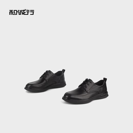 和诚行 2024秋冬新款百搭商务休闲皮鞋男系带舒适真皮皮鞋1690040 商品图3