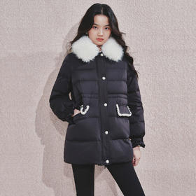 精致优雅感羽绒服女24冬翻毛领气质高级感保暖外套