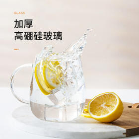 物生物（RELEA）玻璃杯男女士茶水分离杯耐高温办公泡茶杯带把高硼硅水杯花茶杯子