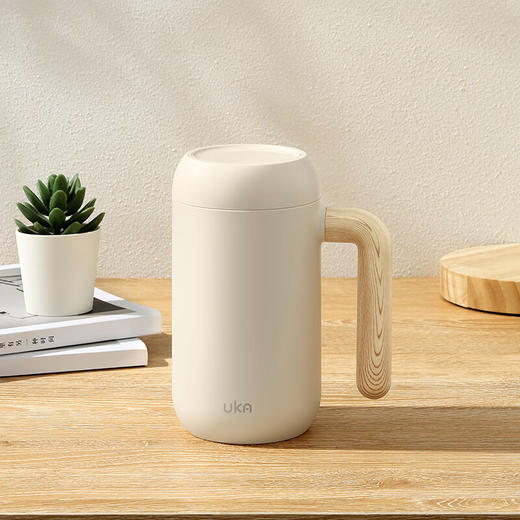 【6F】多样屋UKA保温杯泡茶杯茶水分离办公室水杯高硼硅玻璃杯茶杯男款马克杯 玻璃保温杯420ml 商品图0