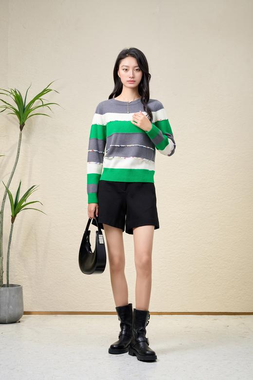 奇威 秋冬拼接撞色毛衫0AF05365 商品图3