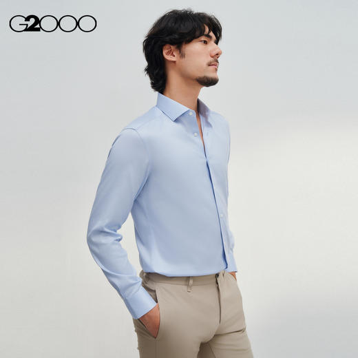 G2000男装FW24商场新款【免烫防皱/弹性】商务通勤长袖衬衫46121312 商品图0