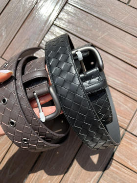 1123-9 BV编织牛皮 针扣男士皮带 腰带 看欧码 宽度4.0cm