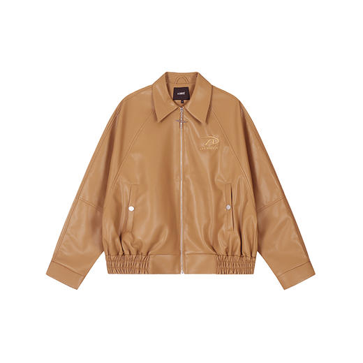 【Achock官方店】美拉德短款蝙蝠袖机车风皮衣美式复古夹克外套女 商品图3