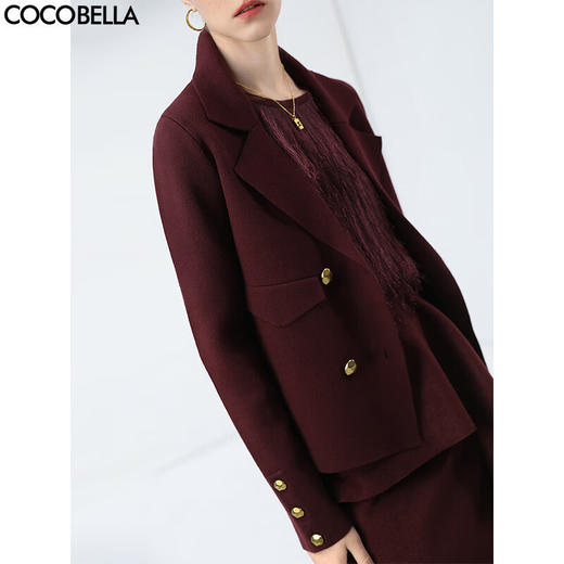 COCOBELLA质感金属扣小香风针织衫气质通勤西装式外套SC71-2 商品图1