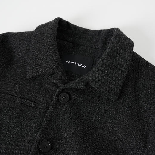 ROMI STUDIO“自我轮廓”绵羊毛混纺花纱肌理感短西装外套 431Z2099 商品图2