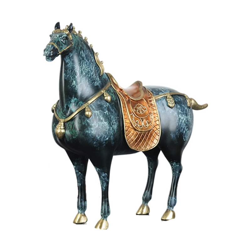 纯铜热着色 唐马 家居摆件 新居礼品办公室摆件高端定制 时尚 大气 马上有礼