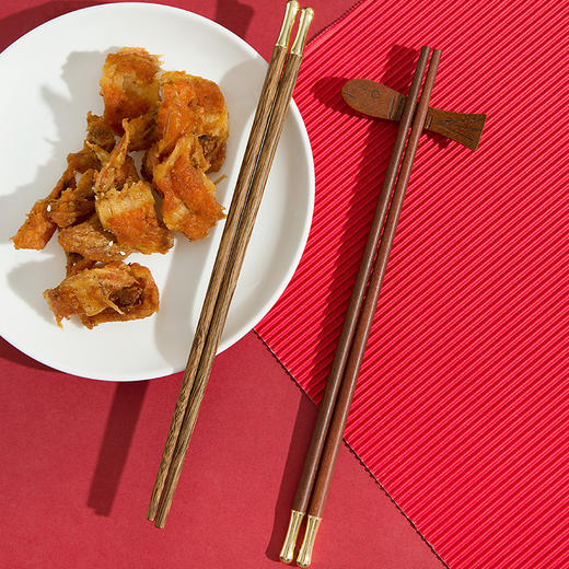 【中式高端原木筷子】红檀木鸡翅木金属头筷子礼盒装 10双家庭装 商品图1