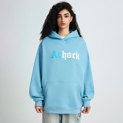【Achock官方店】国潮美式拼色印花logo加绒重磅加厚卫衣连帽衣男 商品图2