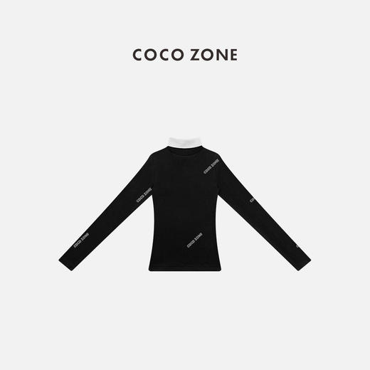 COCO ZONE 拼接假两件长袖圆领纯色简约长袖TCC1D2477 商品图0