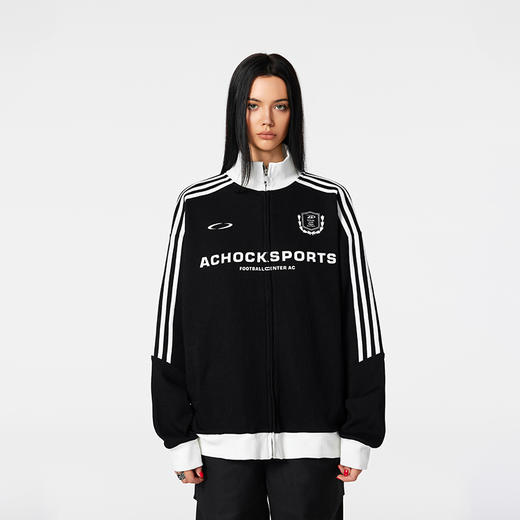 【Achock官方店】运动拉链夹克外套男女潮牌美式复古立领卫衣情侣 商品图2