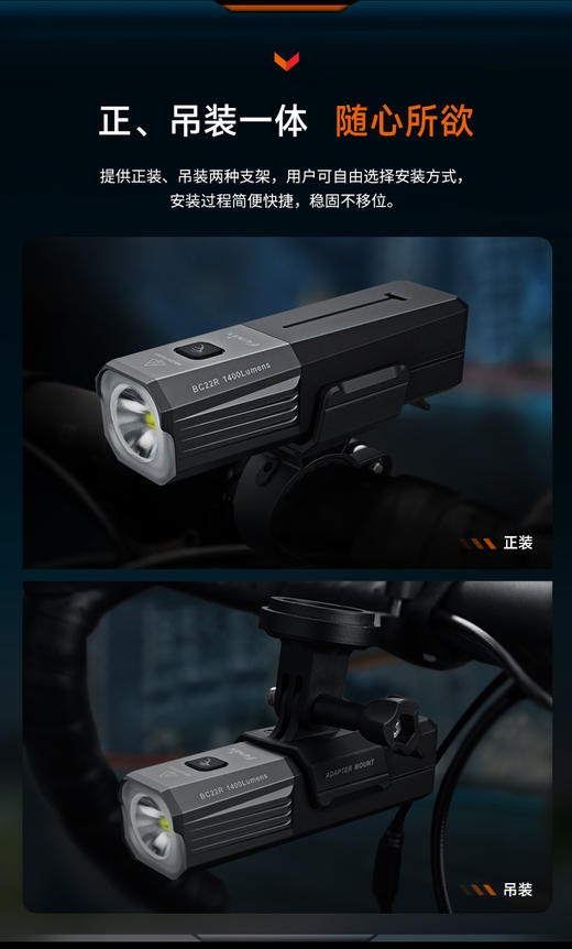 菲尼克斯BC22R长续航灯强光充电超亮车前骑行灯快拆公路车灯 商品图4