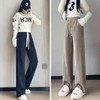 冬季加绒加厚阔腿裤女针织保暖香蕉裤窄版高腰裤子直筒休闲裤 商品缩略图2