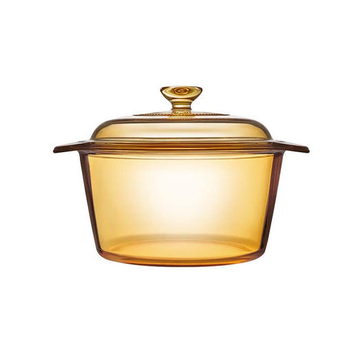 康宁晶焰系列双耳透明锅耐热玻璃汤锅琥珀色可视化煮锅炖锅3L 商品图0