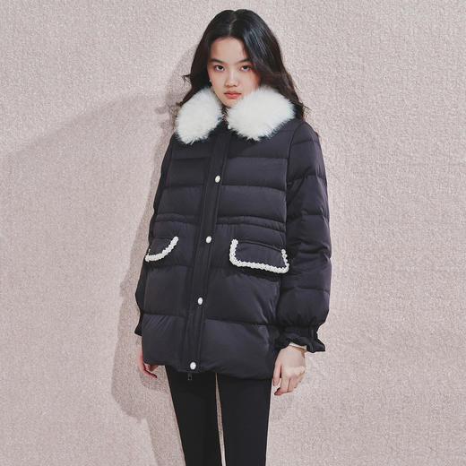 精致优雅感羽绒服女24冬翻毛领气质高级感保暖外套 商品图1