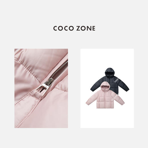 COCO ZONE 90鹅绒秋冬保暖休闲拉链连帽羽绒服CC2D3032 商品图3