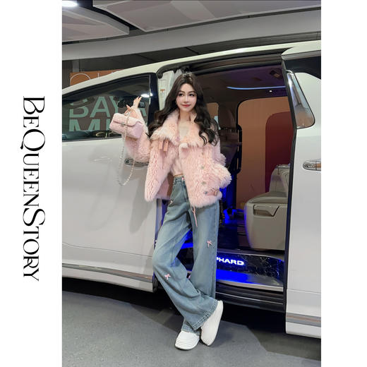 【孤品样衣，不退不换】【心动密语】轻奢百搭托斯卡纳皮毛一体保暖宽松外套冬季 商品图2