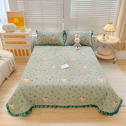 【牛奶绒床盖，温暖你生活の花边床单~】冬季新款牛奶绒宝宝绒床盖三件套 夹棉绗缝小花边 加厚保暖床上用品-QQ 商品图13