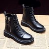 新款韩系小踝靴皮面 马丁靴厚底中筒棉鞋女鞋骑士女士单鞋 商品缩略图4