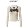 MAXRIENY镶钻蝴蝶结针织衫秋季新款上衣女针织毛衫复古秋冬小香风(货号:MS87SW542) 商品缩略图4